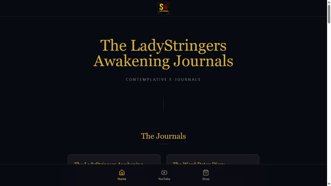 Screenshot of the LadyStringers website