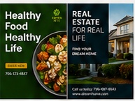 Food and real estate advertising designs