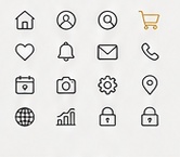 Minimal icon set design sample