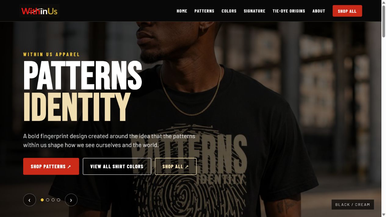 Within Us Apparel and merchandise design presentation